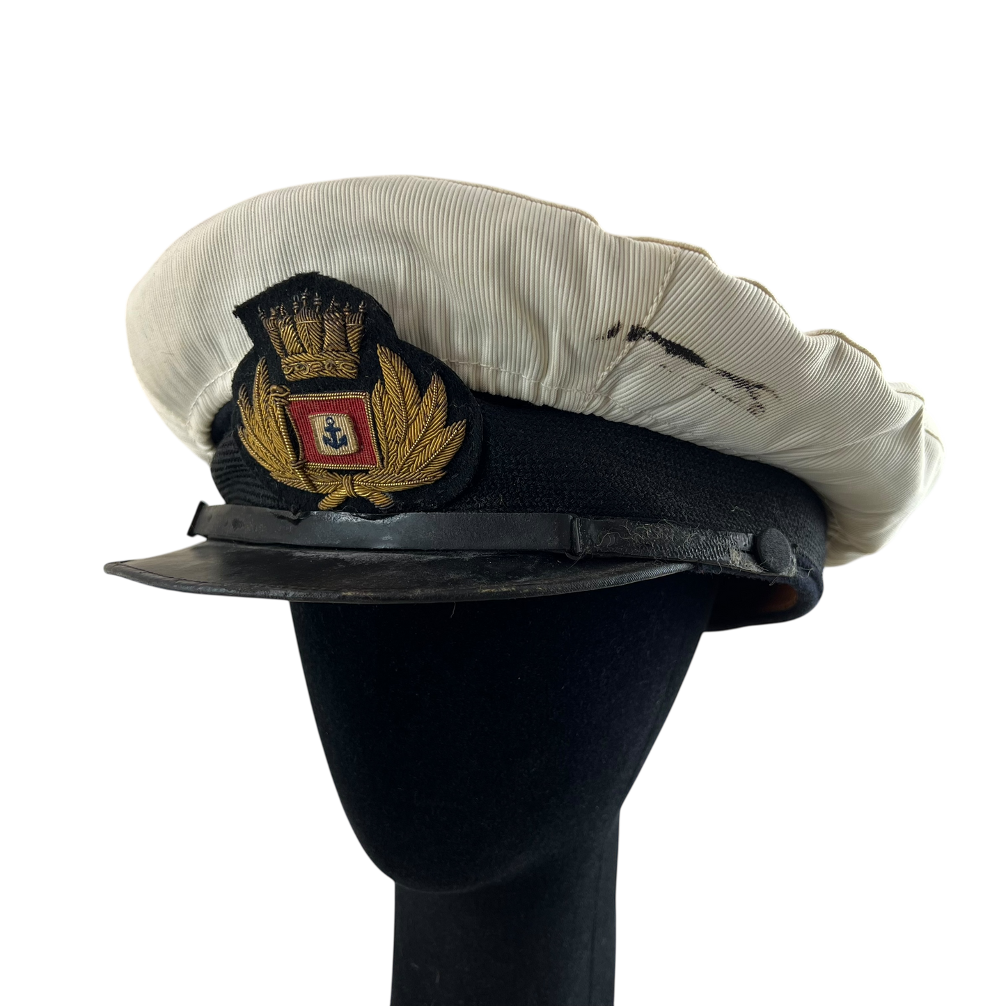 British Merchant Navy 50s Dress Cap w/ Dust Covers - Medium