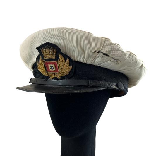 British Merchant Navy 50s Dress Cap w/ Dust Covers - Medium