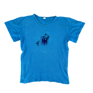 West German Army 70s Blue Training T Shirt - Small