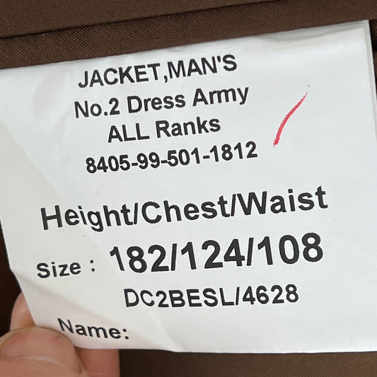British Army No. 2 FAD Dress Jacket - X Large 182/124