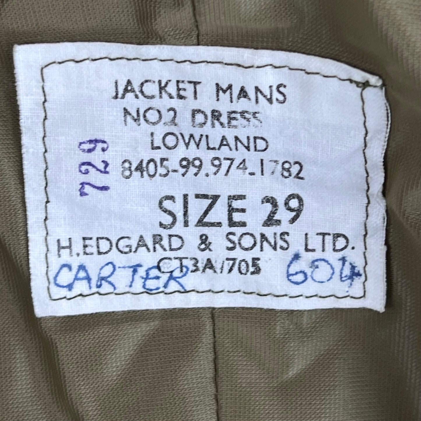 British Army No. 2 Dress Jacket Green 80s Scottish Pattern w Belt - Edinburgh University Officers' Training Corps - Medium