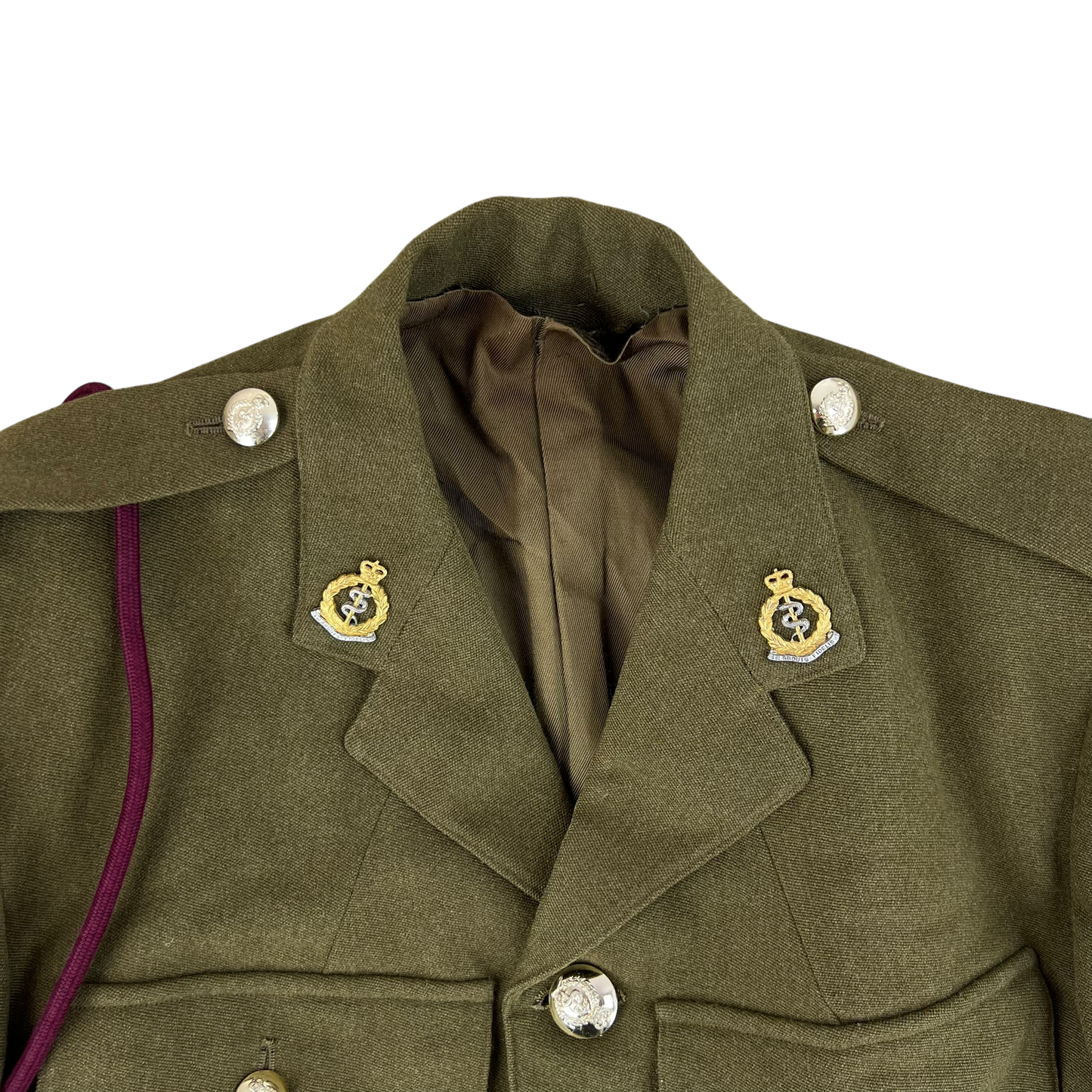 British Army 70s No. 2 Khaki Green Dress Jacket - Medical Corps - Small