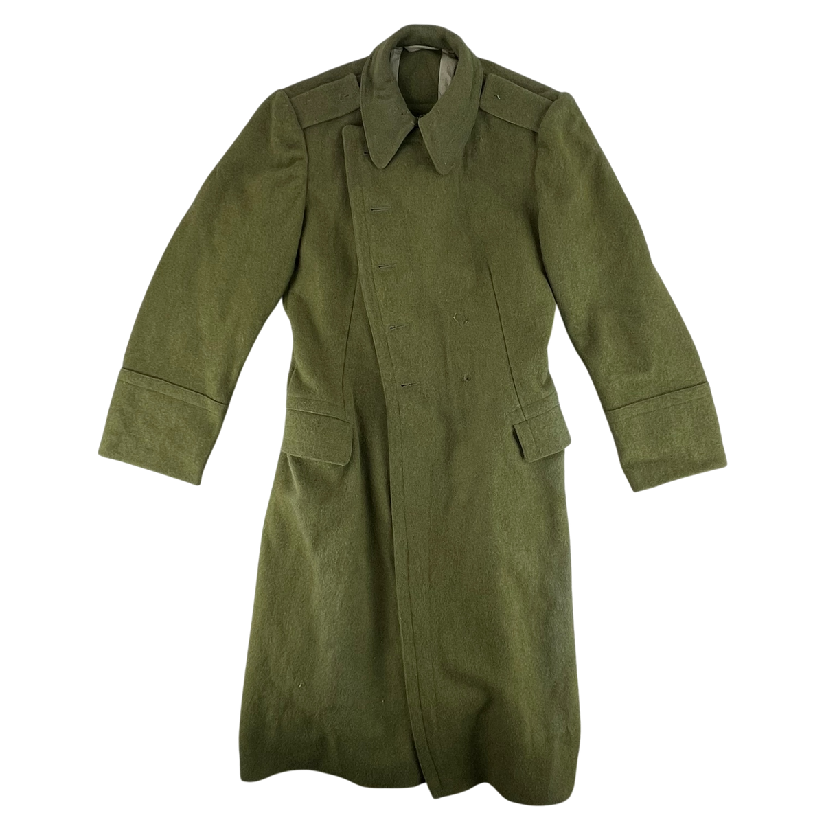 Romanian People's Army 80s Khaki Wool Greatcoat - Small