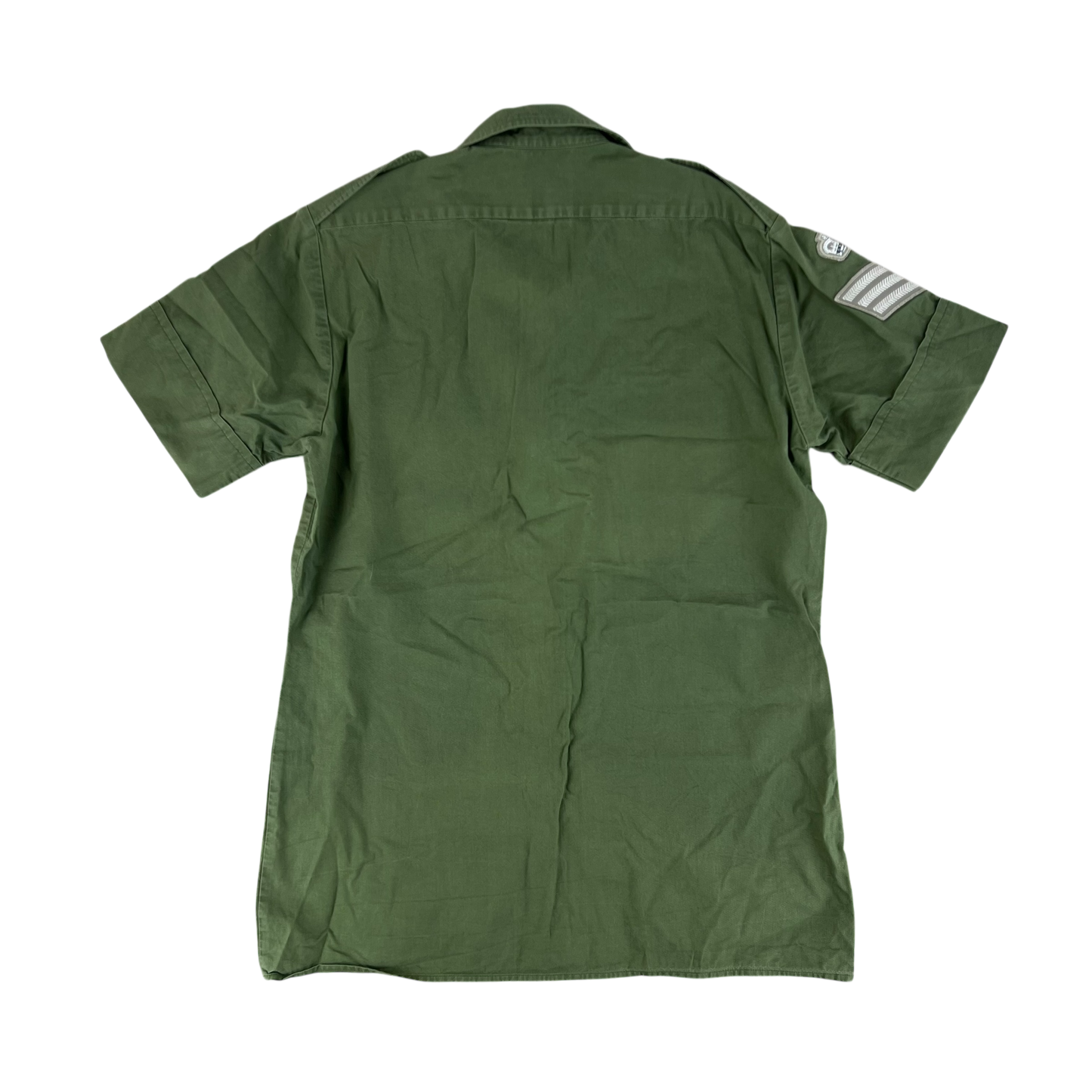 British Army Mens Olive Green Cotton Shirt Short Sleeve - Large C41/43