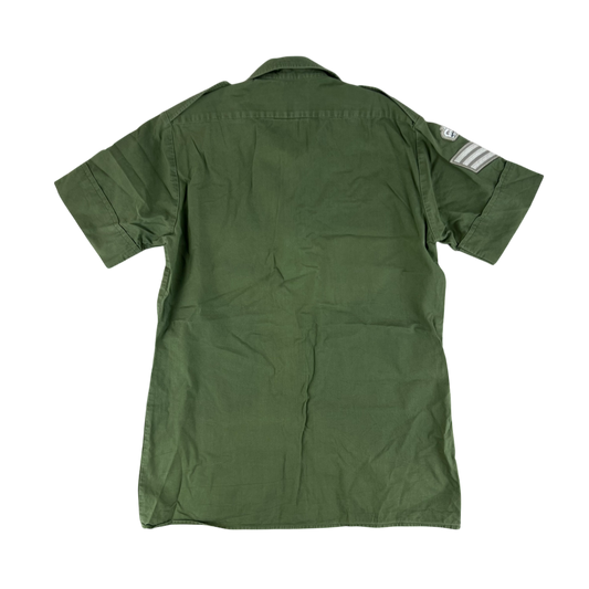 British Army Mens Olive Green Cotton Shirt Short Sleeve - Large C41/43