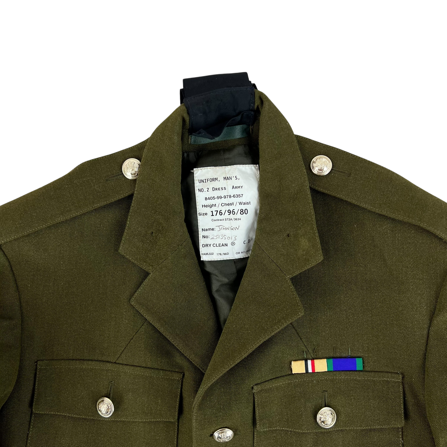 British Army 1980 Pattern No. 2 Olive Green Dress Jacket - Royal Welch Fusiliers - Medium 176/96