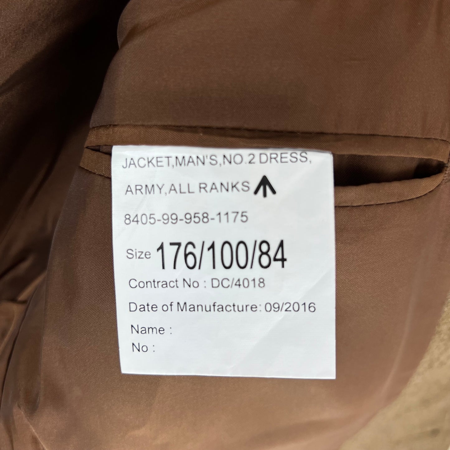 British Army No. 2 FAD Dress Jacket - Royal Signals - Medium 176/100