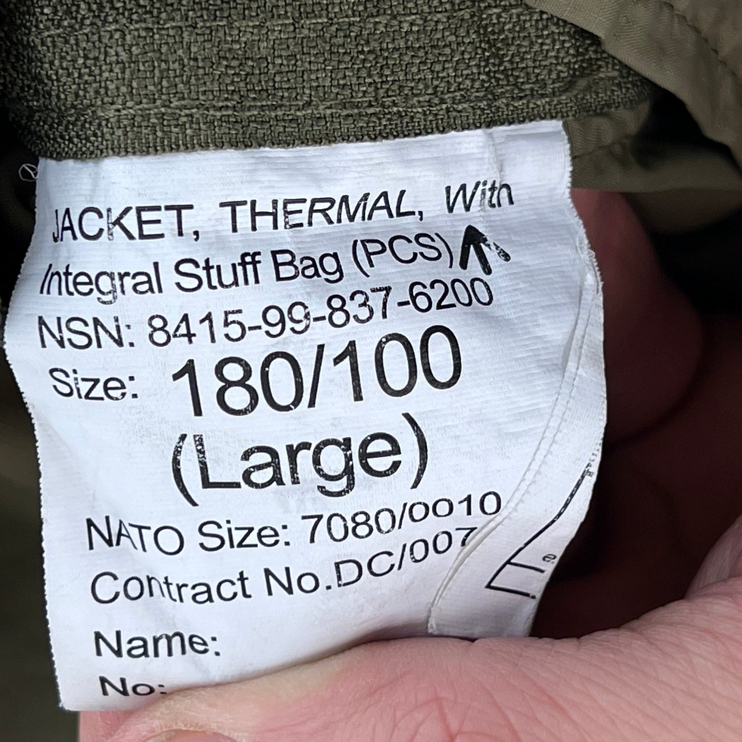 British Army Thermal Buffalo Jacket - Large