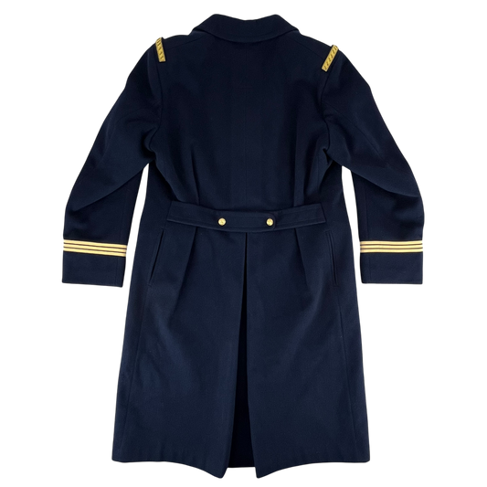 French Navy Black Greatcoat - Large