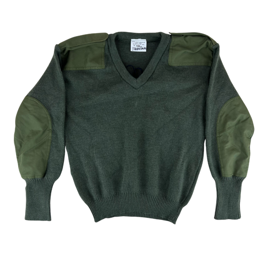 British Army Olive V Neck Pullover Jumper - Medium 100cm