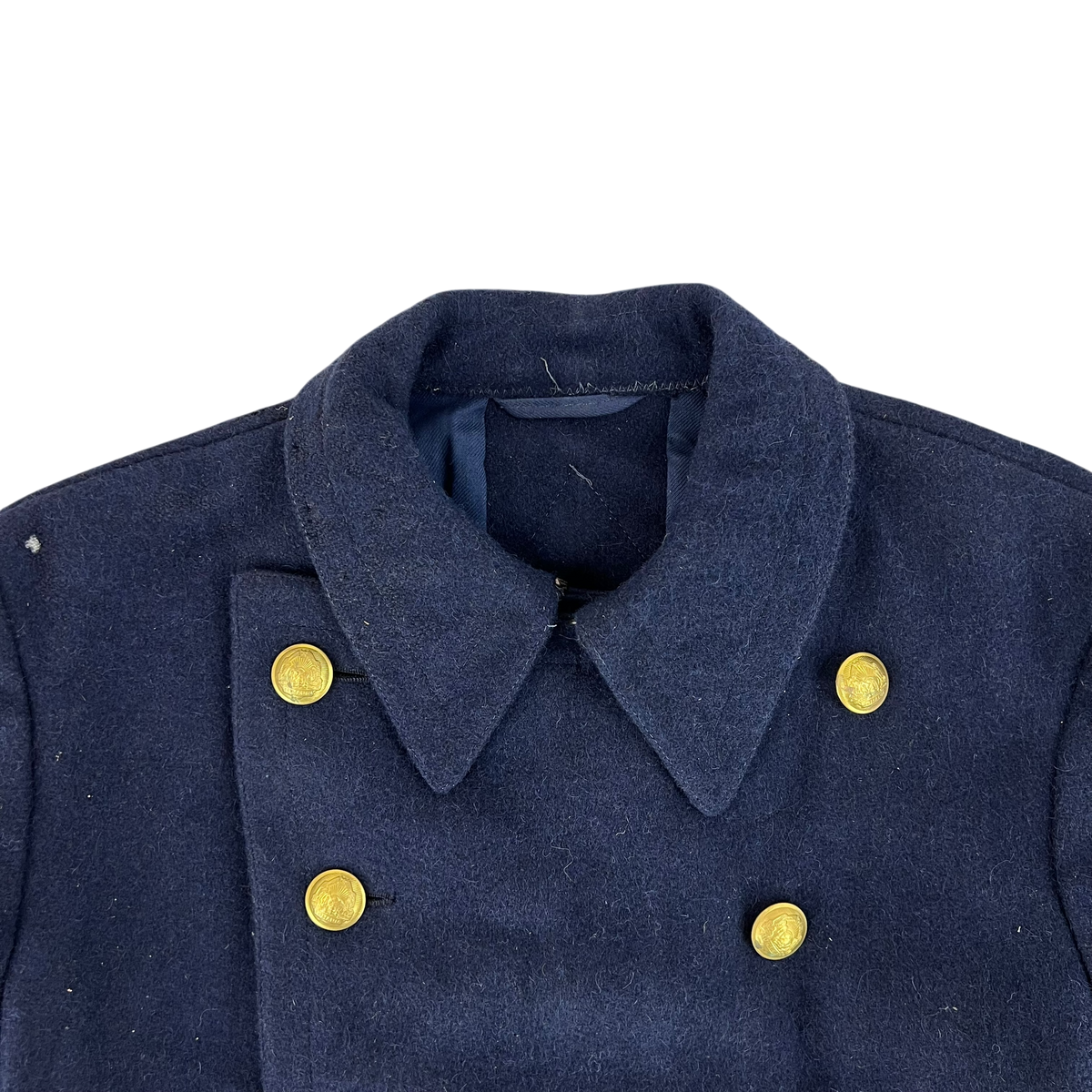 Romanian People's Navy 80s Blue Wool Greatcoat - Medium