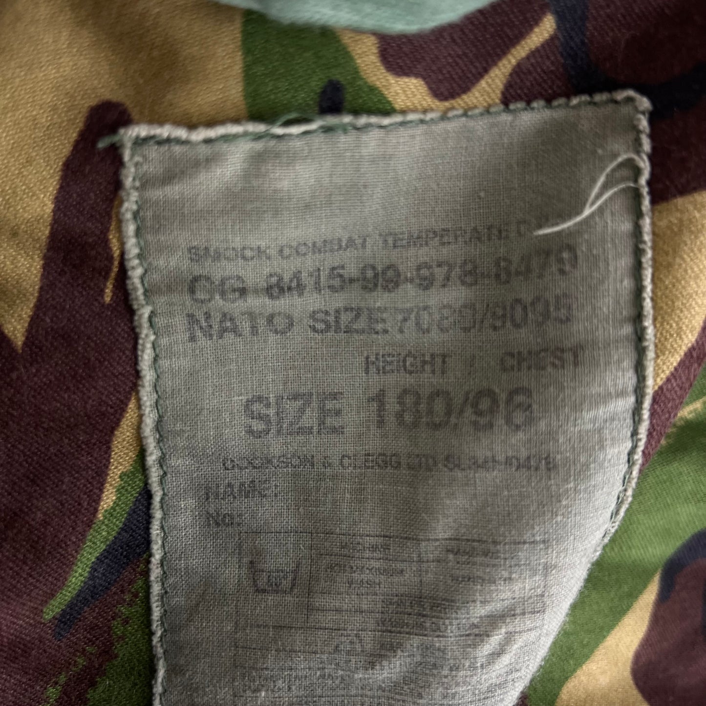 British Army 84 Pattern Woodland DPM Camo Combat Smock - Medium 180/96