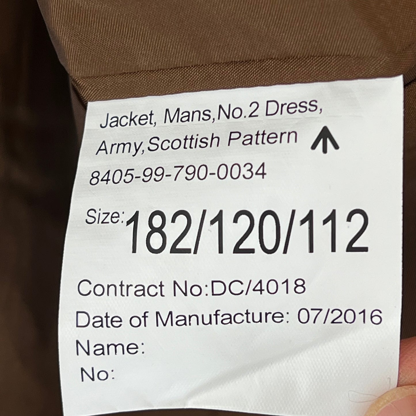 British Army No. 2 FAD Dress Jacket Scottish Pattern - Royal Regiment of Scotland - X Large 182/120