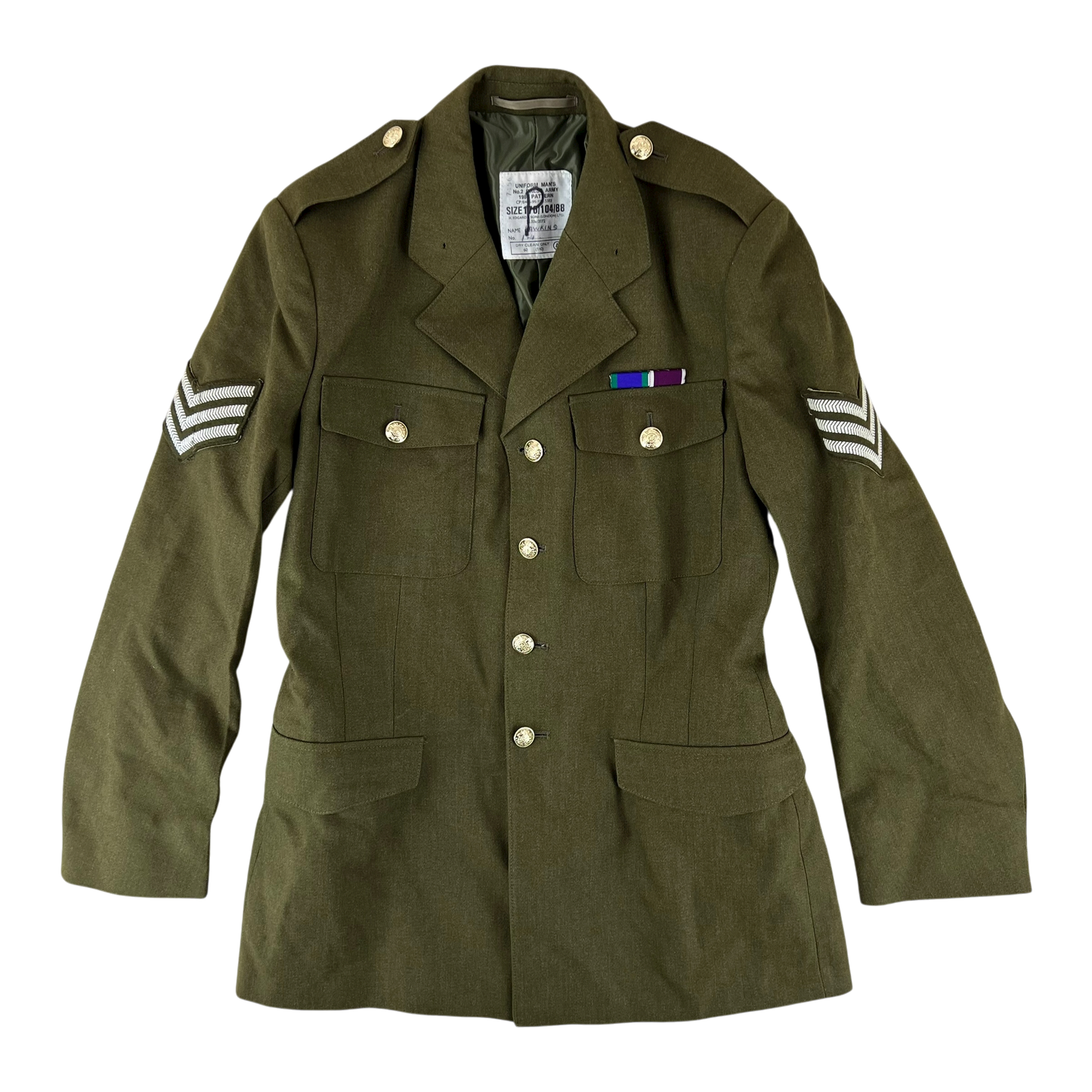 British Army 1980 Pattern No. 2 Olive Green Dress Jacket - 16th/5th Royal Lancers - Medium 176/104