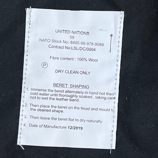 British Army Beret UN Blue - Large 59cm