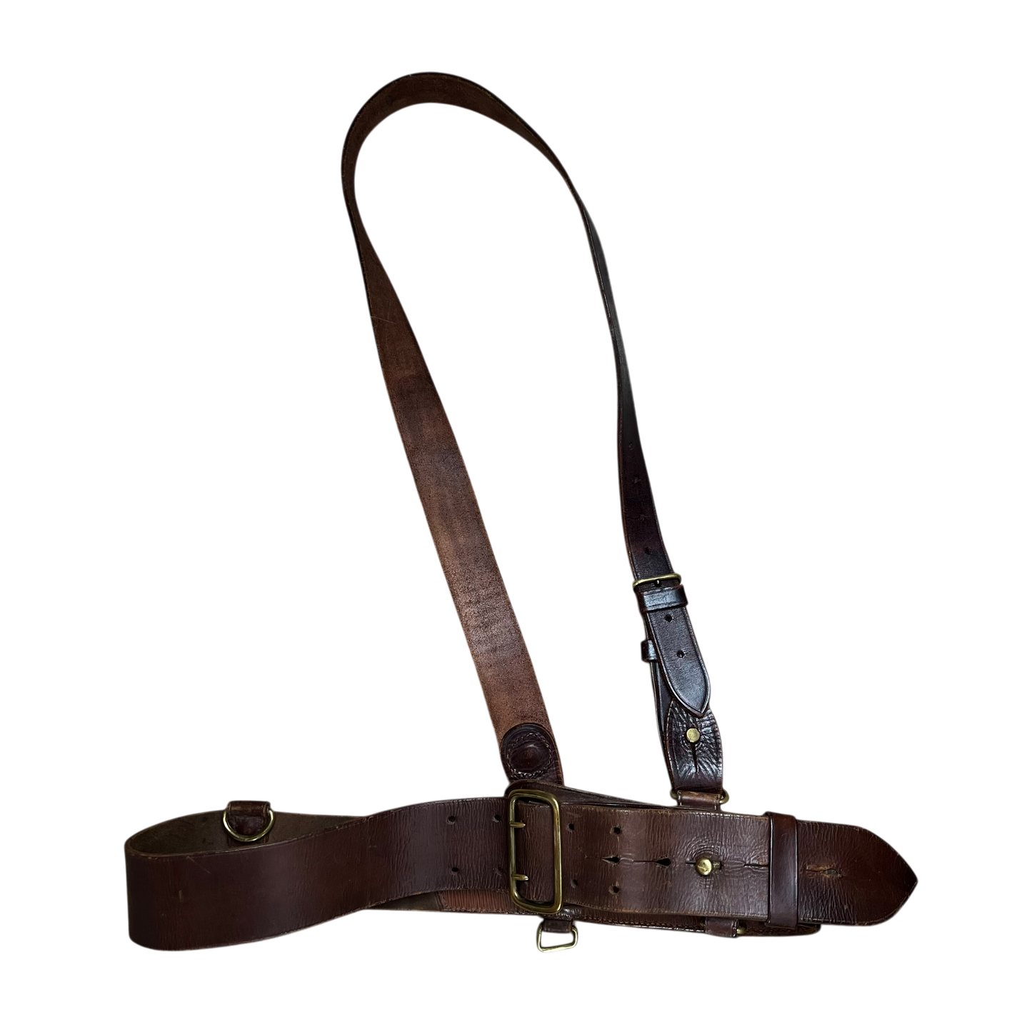 British Army Oxblood Sam Browne's Leather Belt - Medium / Large