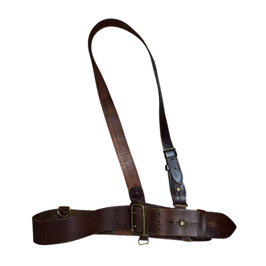 British Army Oxblood Sam Browne's Leather Belt - Medium / Large