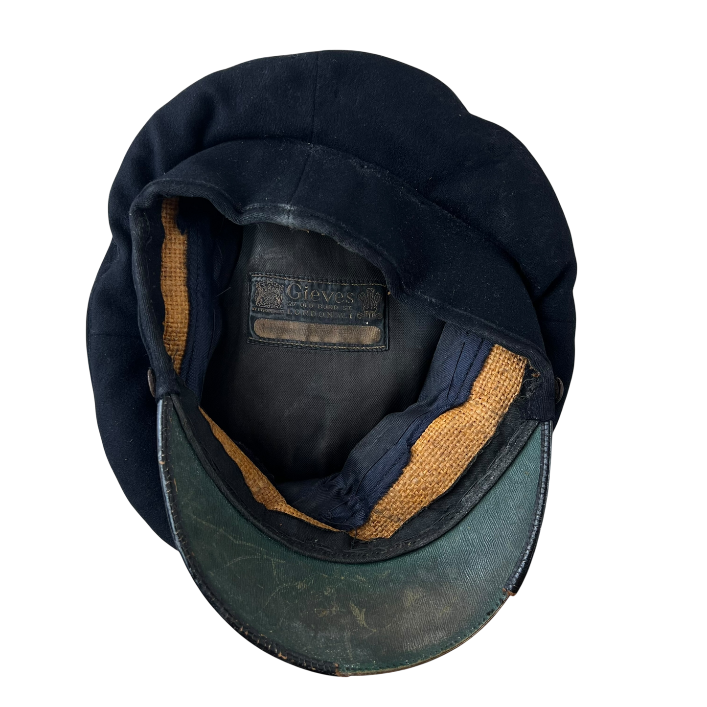 British Royal Navy 1940's Black Dress Cap - Medium