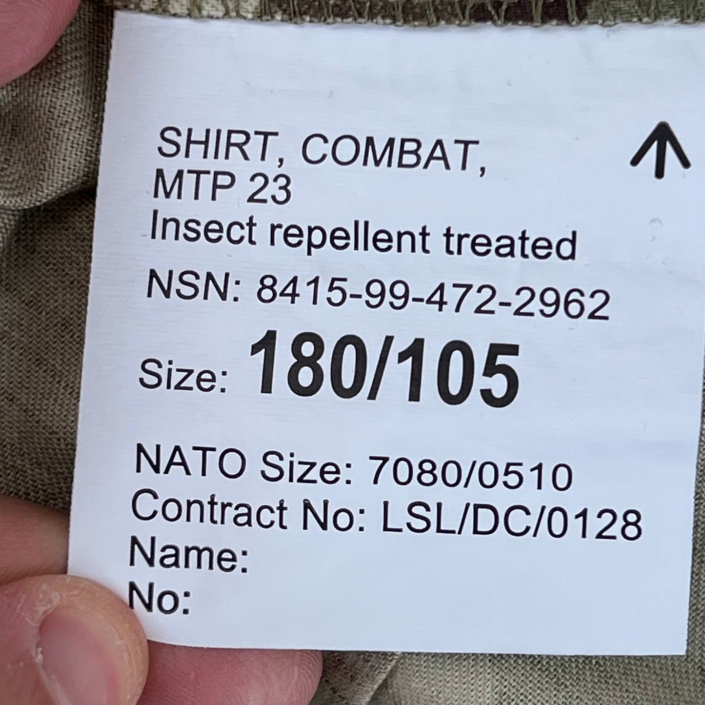 British Army P23 MTP Camouflage Combat Shirt - Large 180/105