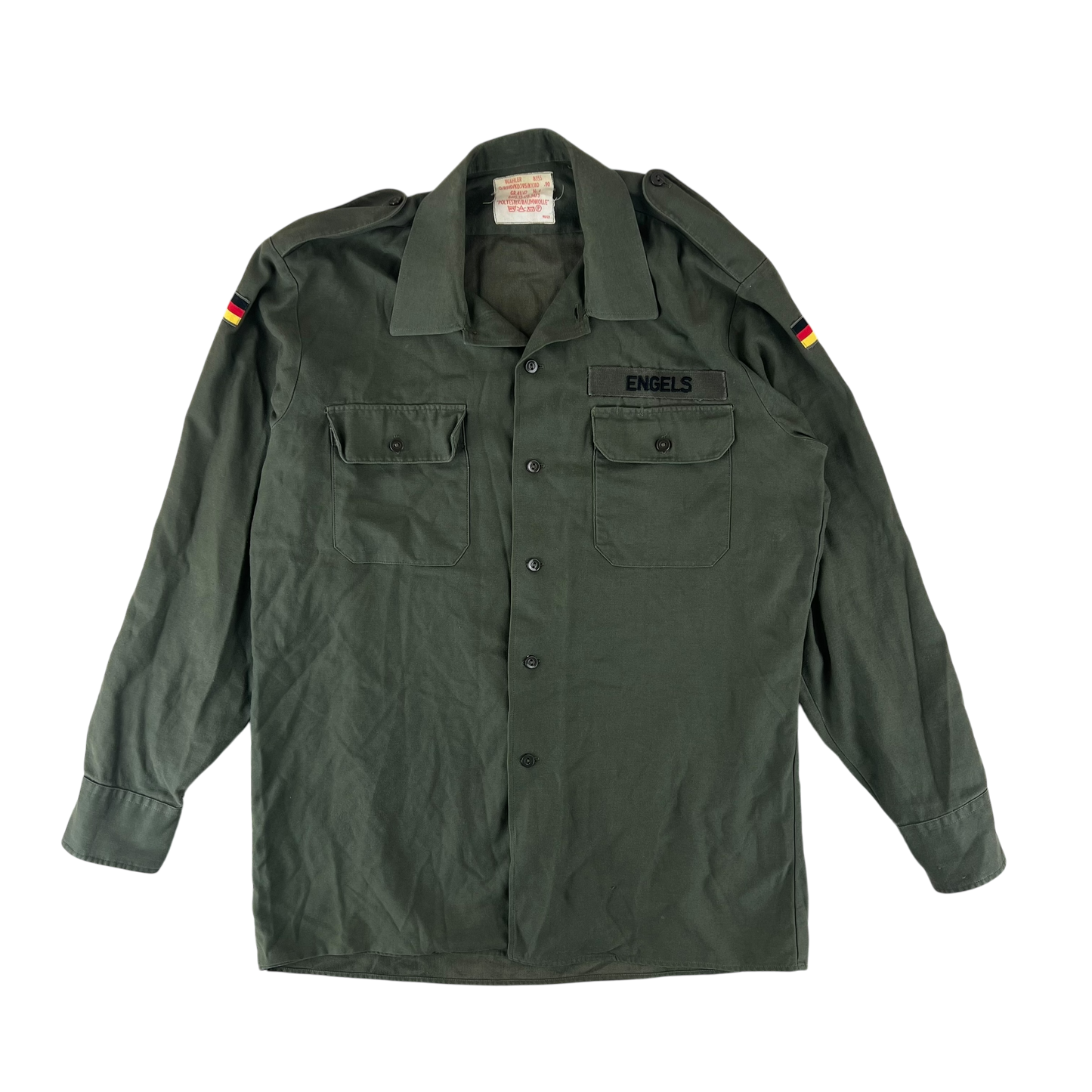 German Army Olive Green Long Sleeve Field Shirt - Large GrNr4