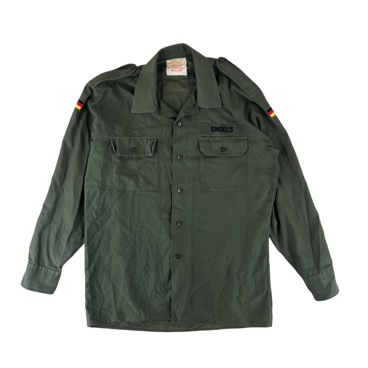 German Army Olive Green Long Sleeve Field Shirt - Large GrNr4