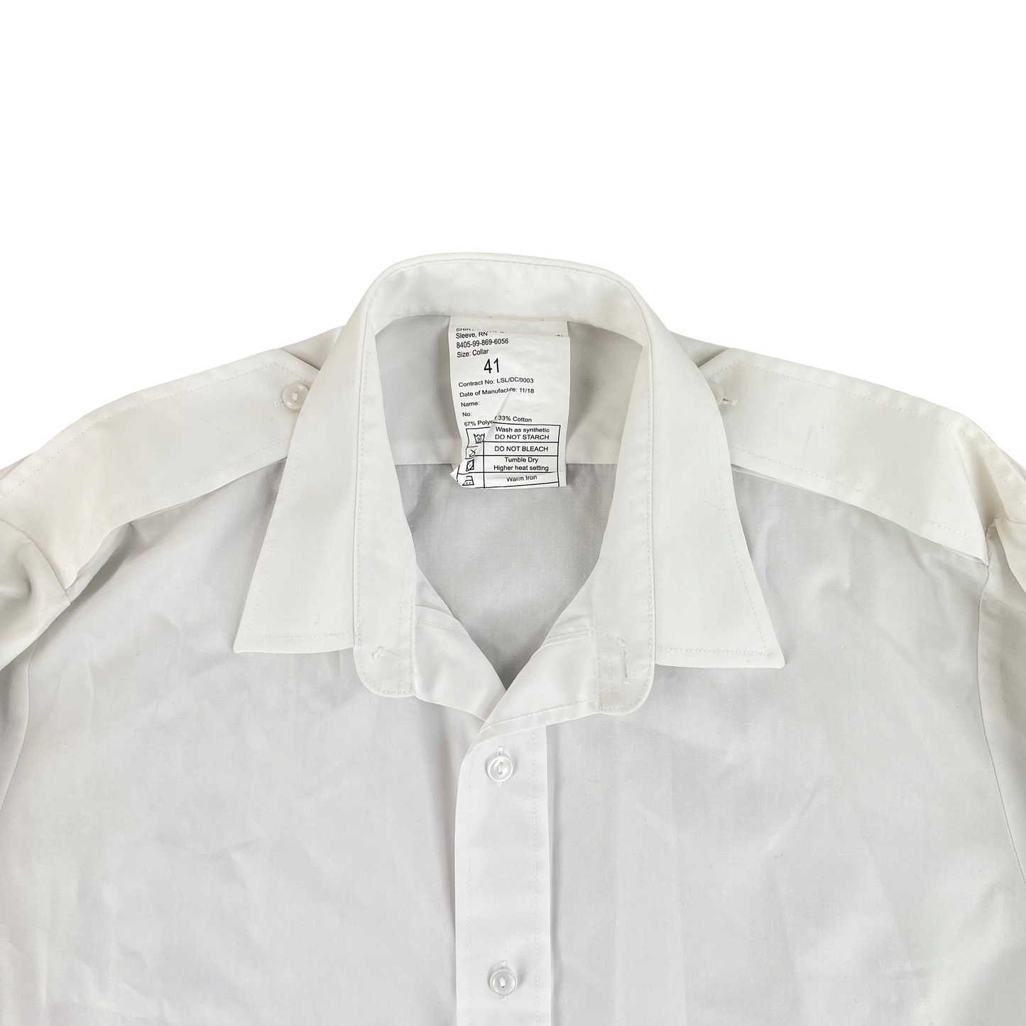 British Royal Navy White Long Sleeve Shirt