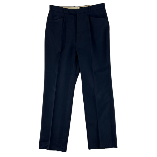 British Salvation Army 70s Navy Dress Trousers - W32 L30