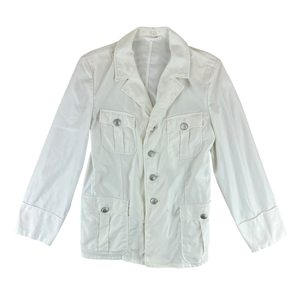 East German Army White Summer Dress Jacket - Medium g48