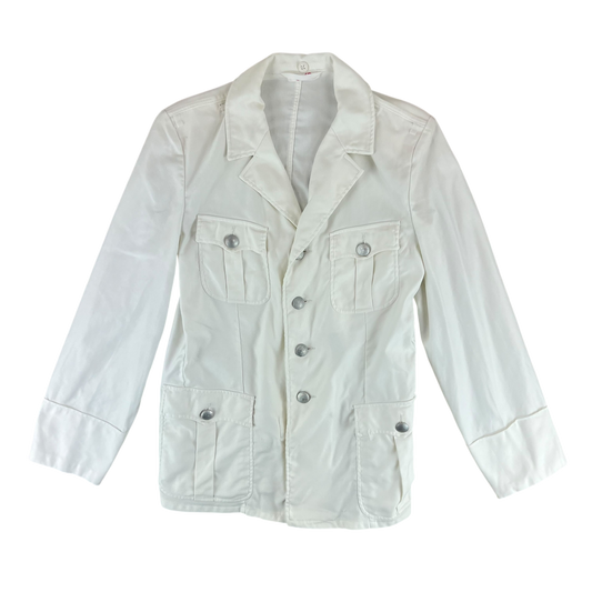 East German Army White Summer Dress Jacket - Medium g48