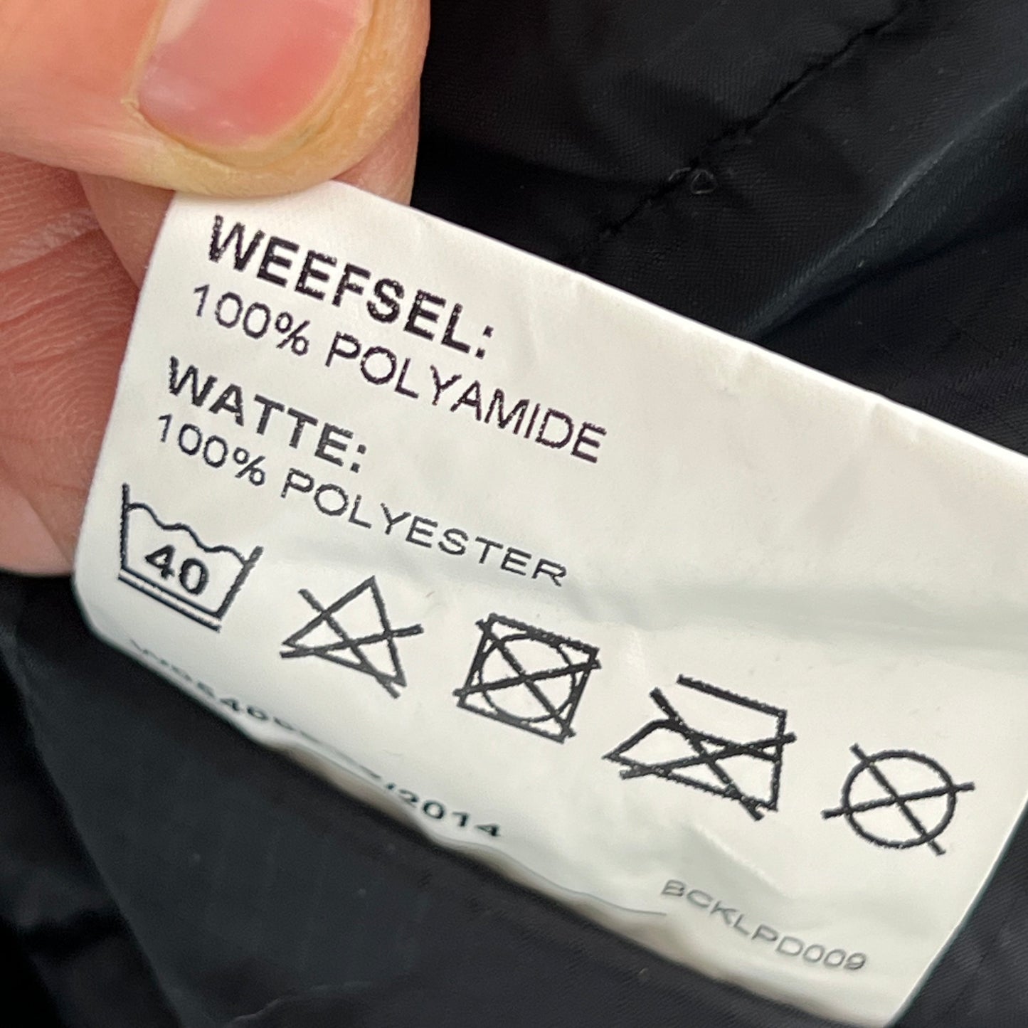 Dutch Army MoD Black Cold Weather Jacket / Jacket Liner - Large