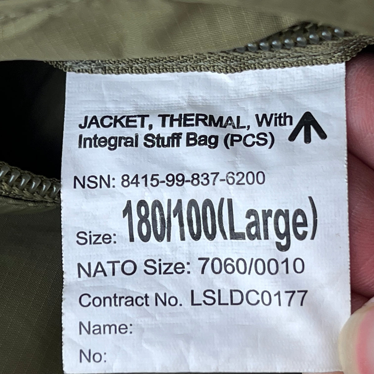 British Army Thermal Buffalo Jacket - Large
