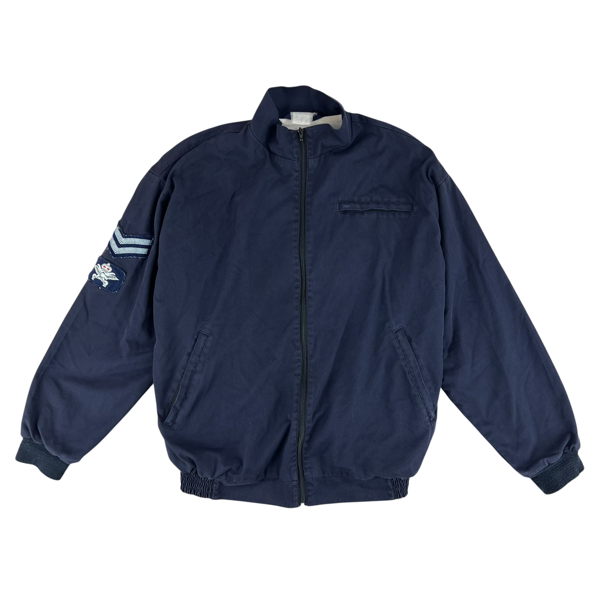 British Army / Tri-Services Navy Blue PTI Tracksuit Top Jacket - Large