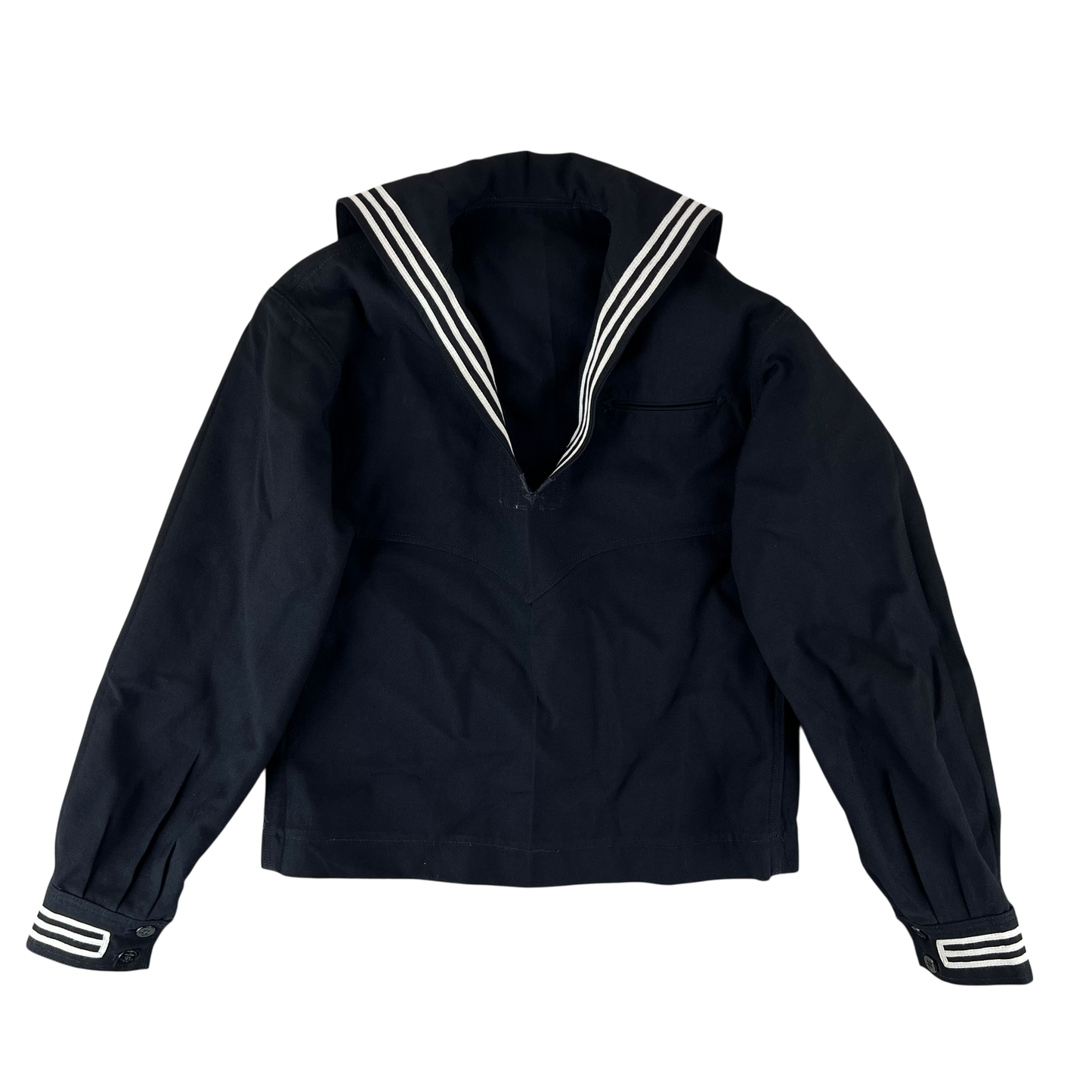 US Navy Sailor's Black Blue Crackerjack Jumper Top - Medium 38S