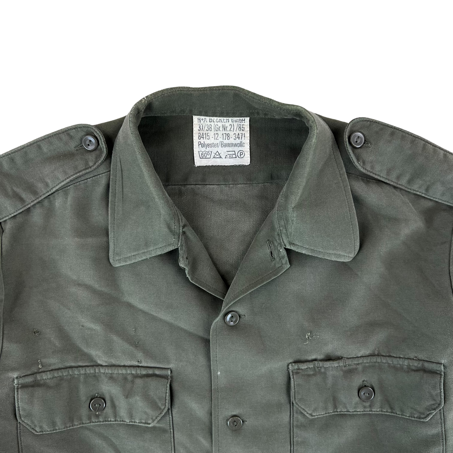 German Army Olive Green Long Sleeve Field Shirt - Medium GrNr 2