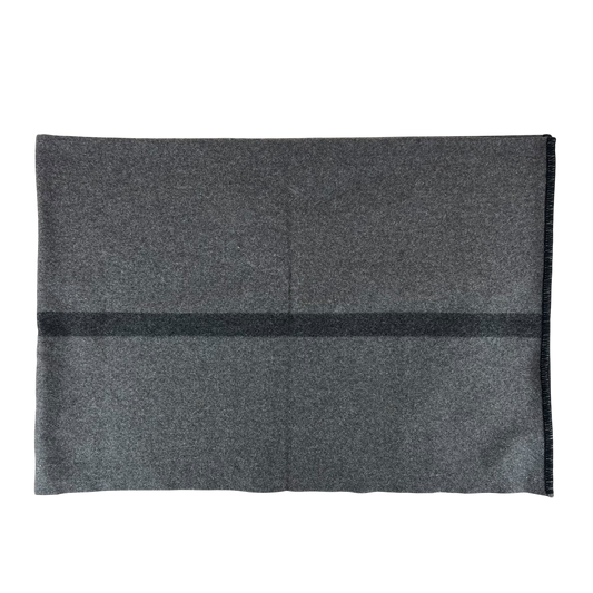 Romanian Army Grey Wool Blanket 73 x 58"