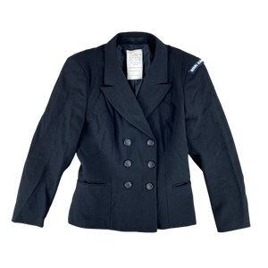 British Royal Navy Women's WRNS Diagonal Serge Black Blazer - Small