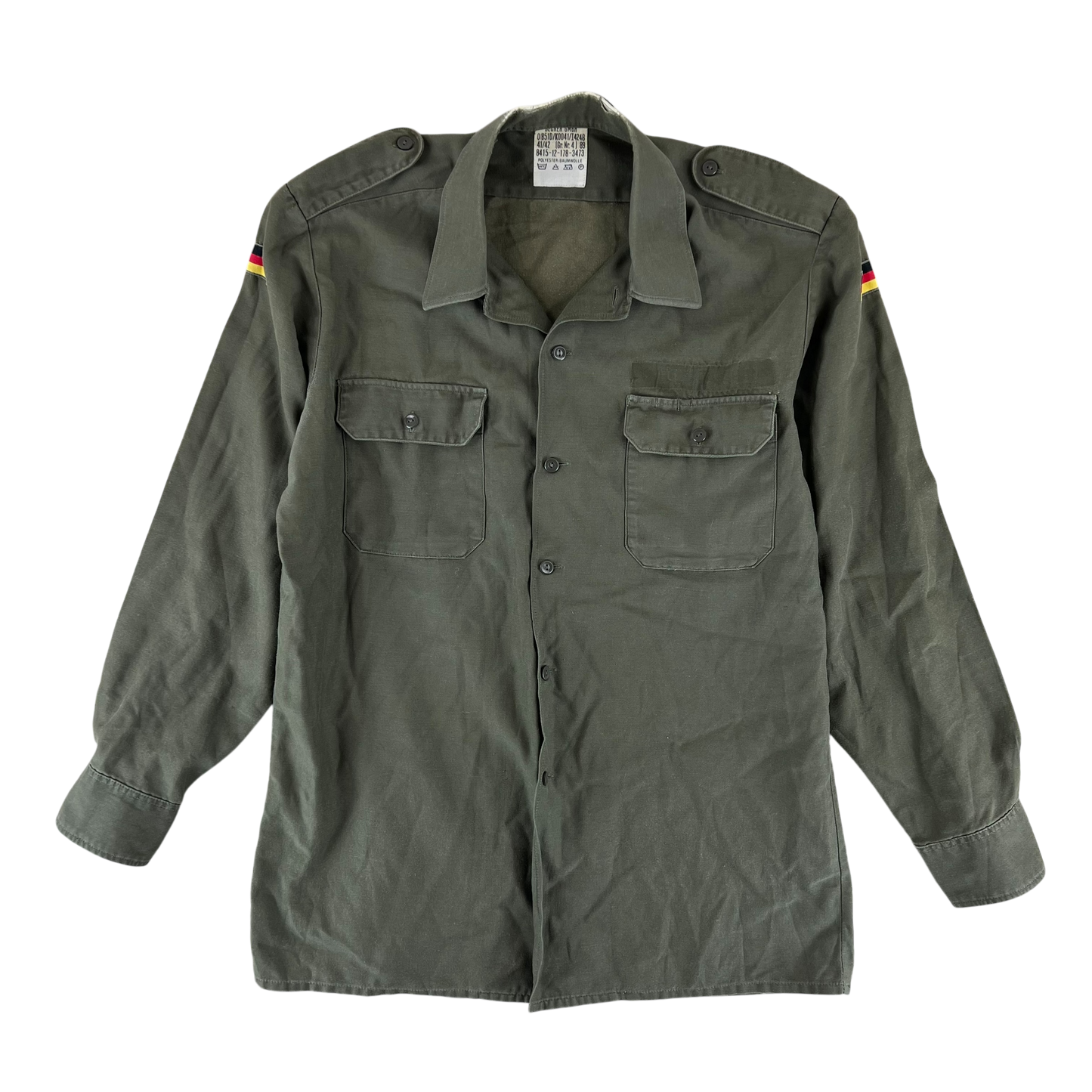 German Army Olive Green Long Sleeve Field Shirt - Large GrNr4