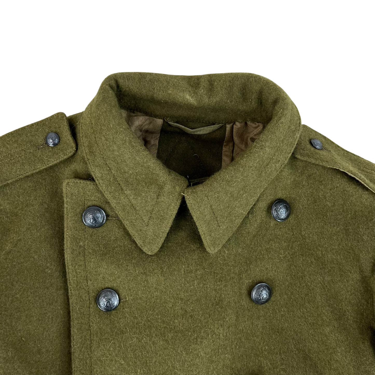 Romanian People's Army 80's Khaki Wool Greatcoat - Medium