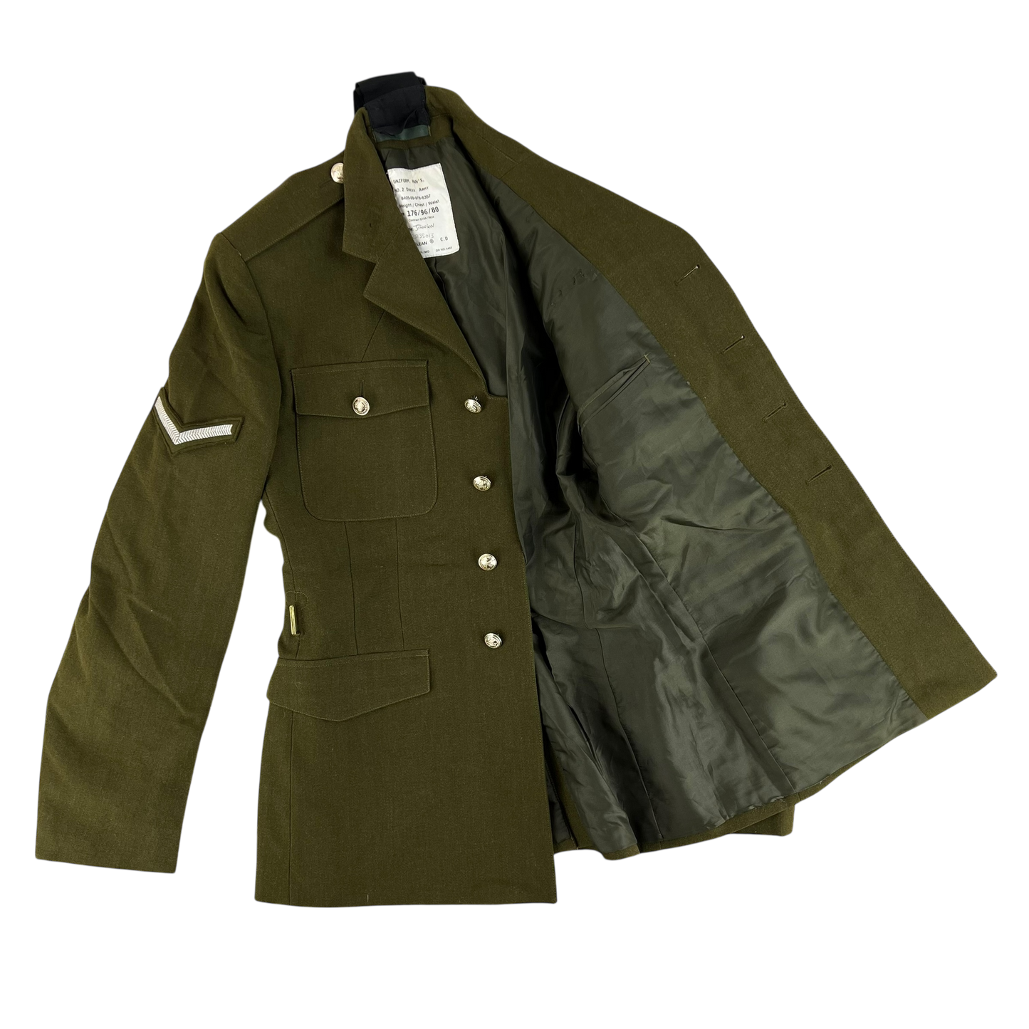 British Army 1980 Pattern No. 2 Olive Green Dress Jacket - Royal Welch Fusiliers - Medium 176/96