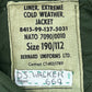 British Army Extreme Cold Weather Smock Jacket Liner - Large 190/112