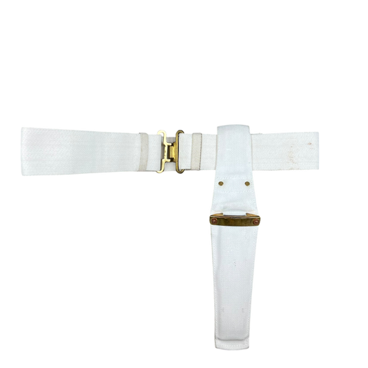 British Army White Dress Belt w/ Frog Scabbard - Large
