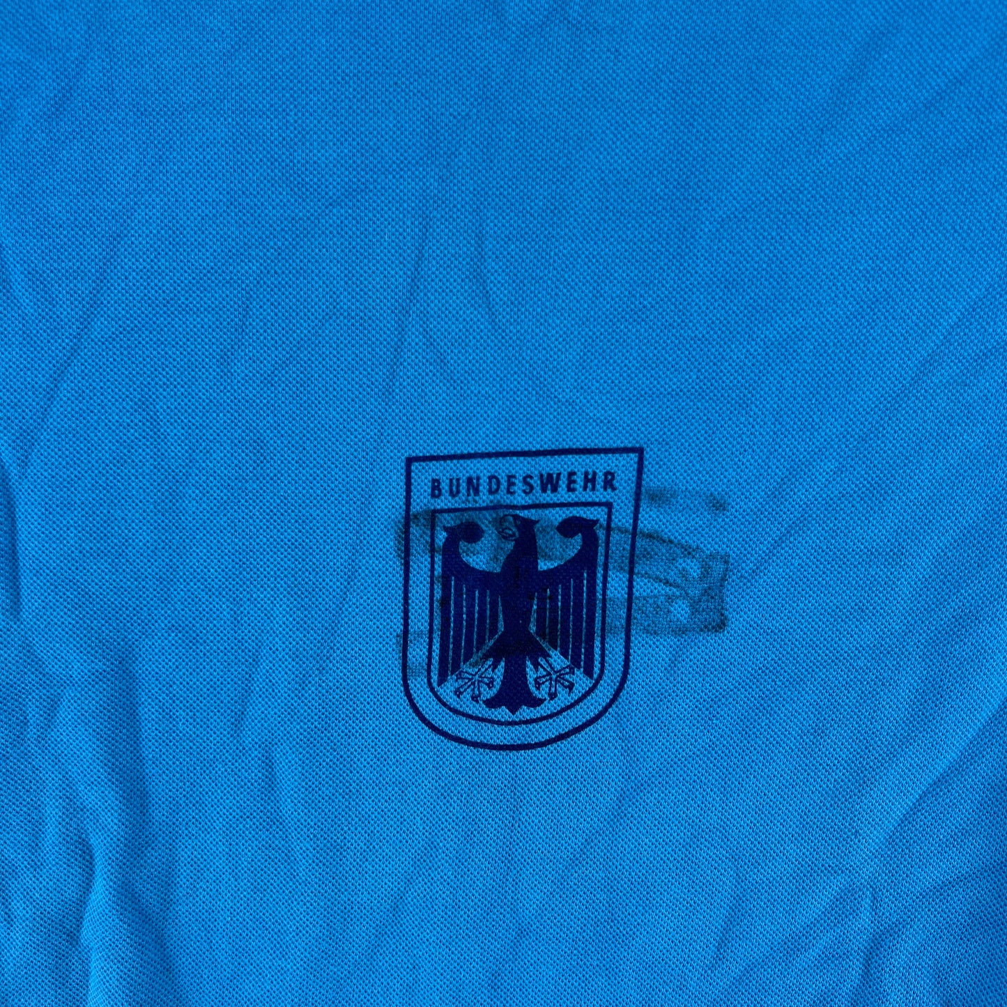 West German Army 70s Blue Training T Shirt - Small