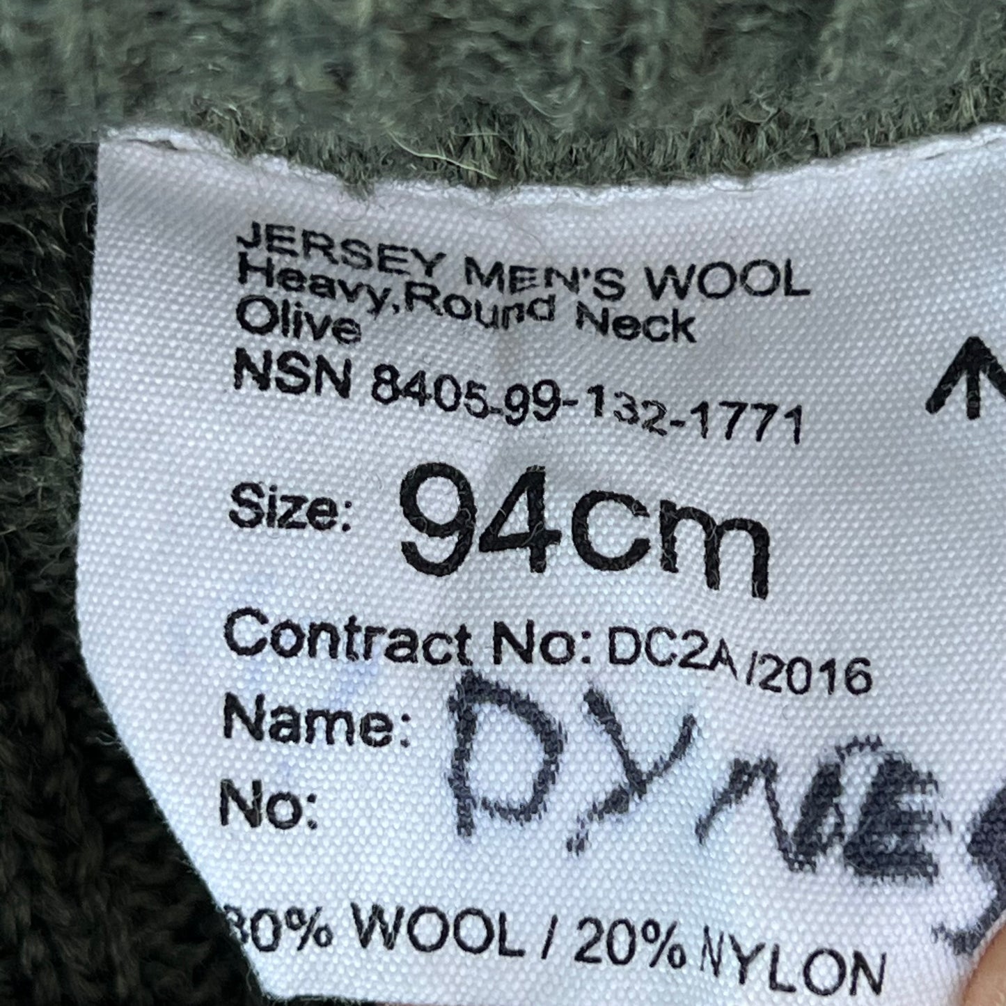 British Army Olive Green Pullover Jumper - Medium 94cm