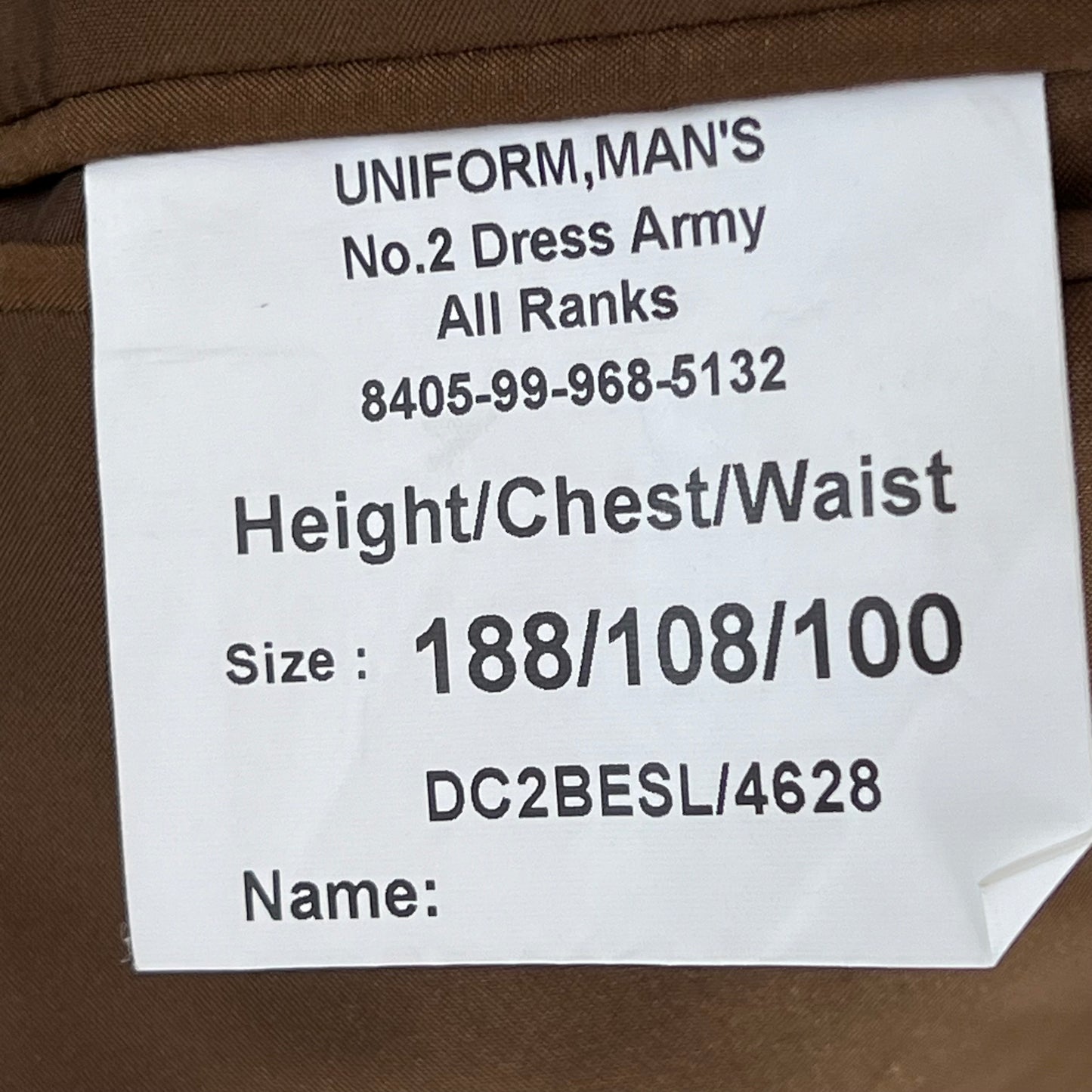 British Army No. 2 FAD Dress Jacket - Large 188/108