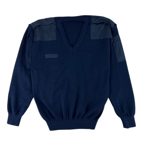 Dutch Navy Blue V Neck Pullover Jumper - Large