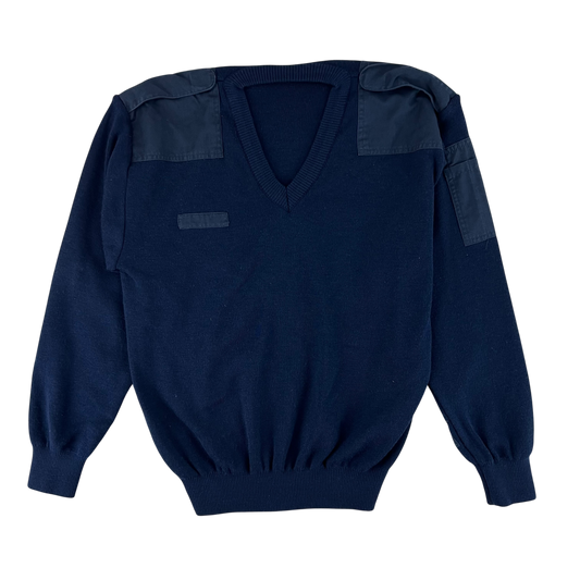 Dutch Navy Blue V Neck Pullover Jumper - Large