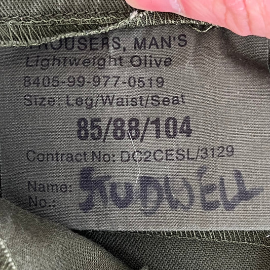 British Army Olive Green Fatigue Work Trousers - W35 L33