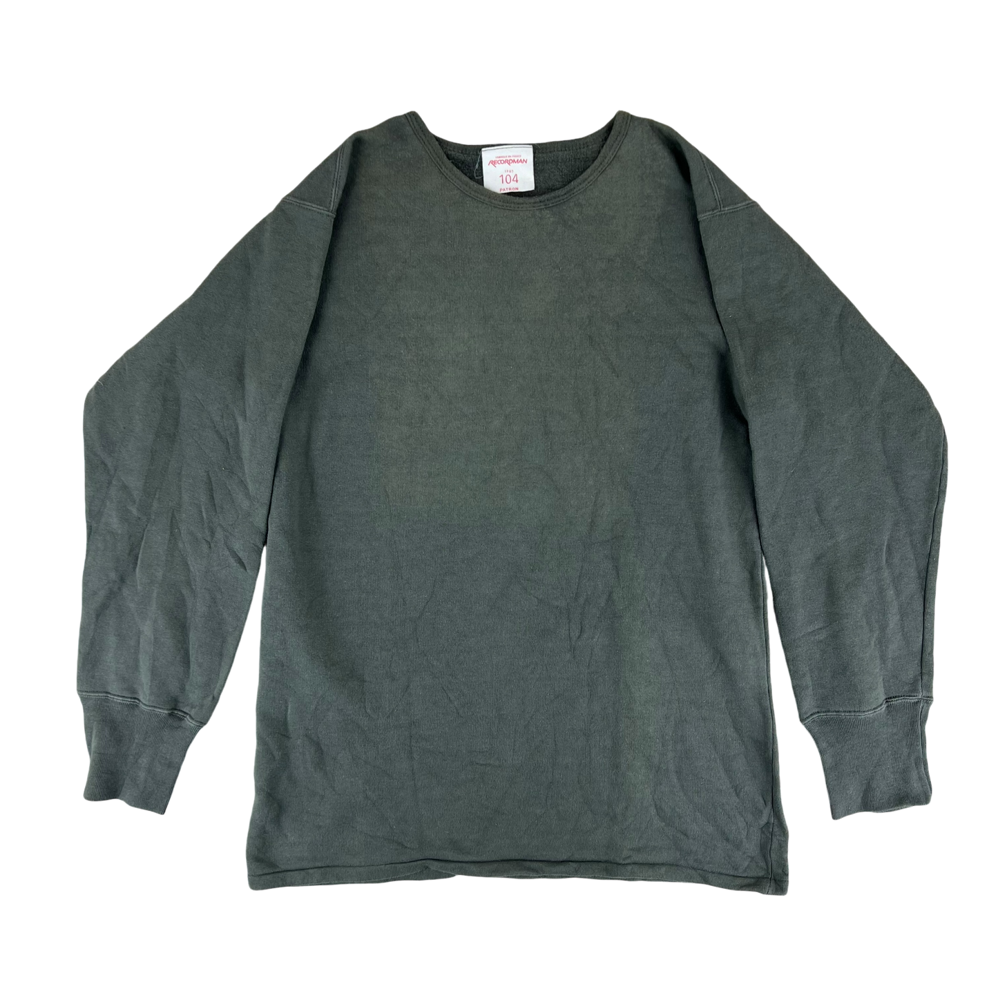 French Army Sweatshirt / Thermal T Shirt Pullover 80s Sage Grey - Medium