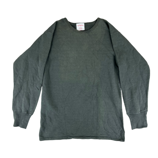 French Army Sweatshirt / Thermal T Shirt Pullover 80s Sage Grey - Medium