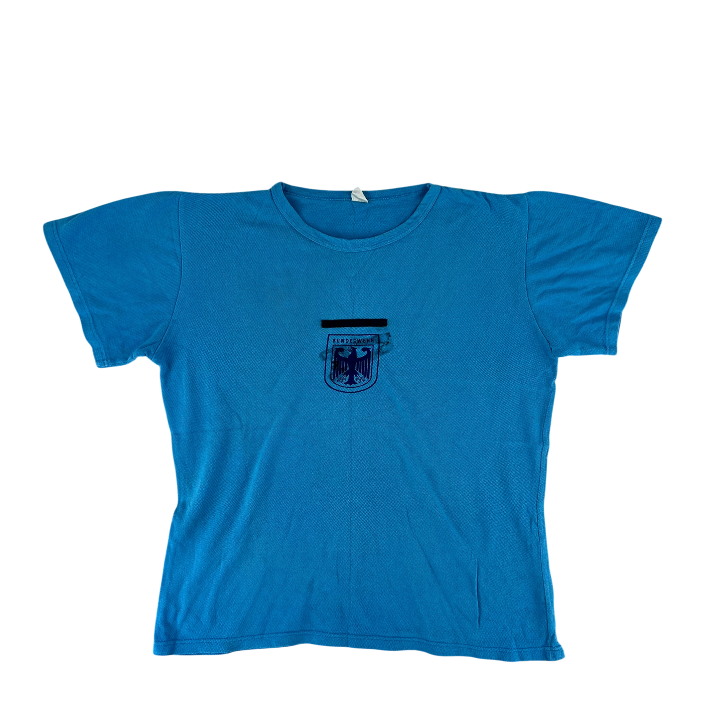 West German Army 70s Blue Training T Shirt - Medium Gr 6